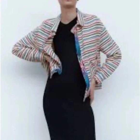 Zara textured weave multicolor jacket 6895/069 - Picture 1 of 8